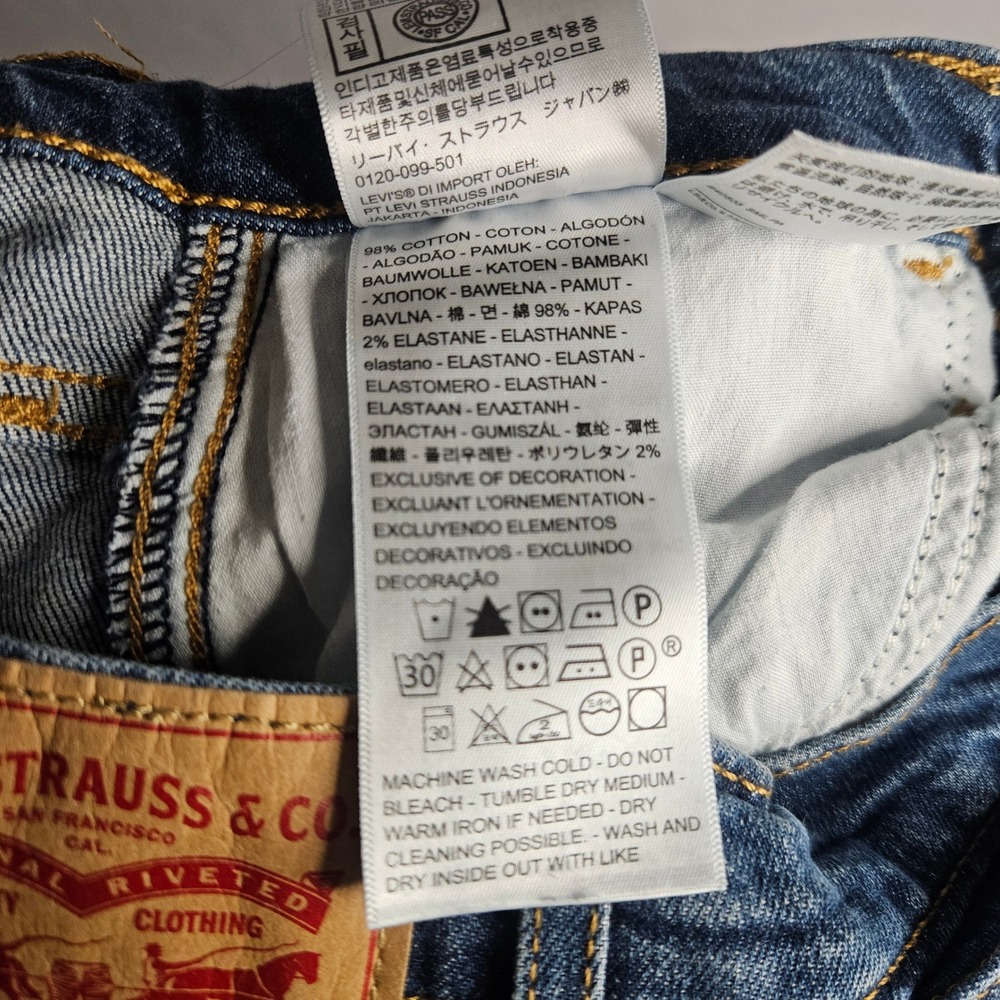 Levis Womens Mile High Cropped‎ Wide Leg Jeans Medium Wash Button Fly 25 W25 L27 - Picture 10 of 12